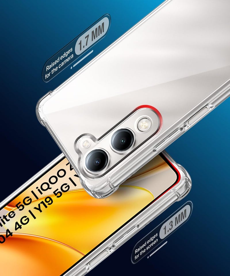 WOW IMAGINE Clear Back Cover Case for Vivo T4 lite 5G | iQOO Z10 lite 5G | Y04 4G | Y19 5G | Y19e | Shockproof Soft TPU Case | Cushioned Edges for Ultimate Protection Back Cover Case - Transparent - Image 5