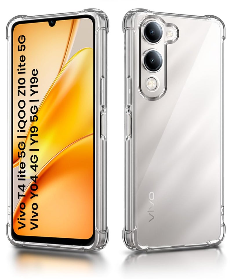 WOW IMAGINE Clear Back Cover Case for Vivo T4 lite 5G | iQOO Z10 lite 5G | Y04 4G | Y19 5G | Y19e | Shockproof Soft TPU Case | Cushioned Edges for Ultimate Protection Back Cover Case - Transparent - Image 2