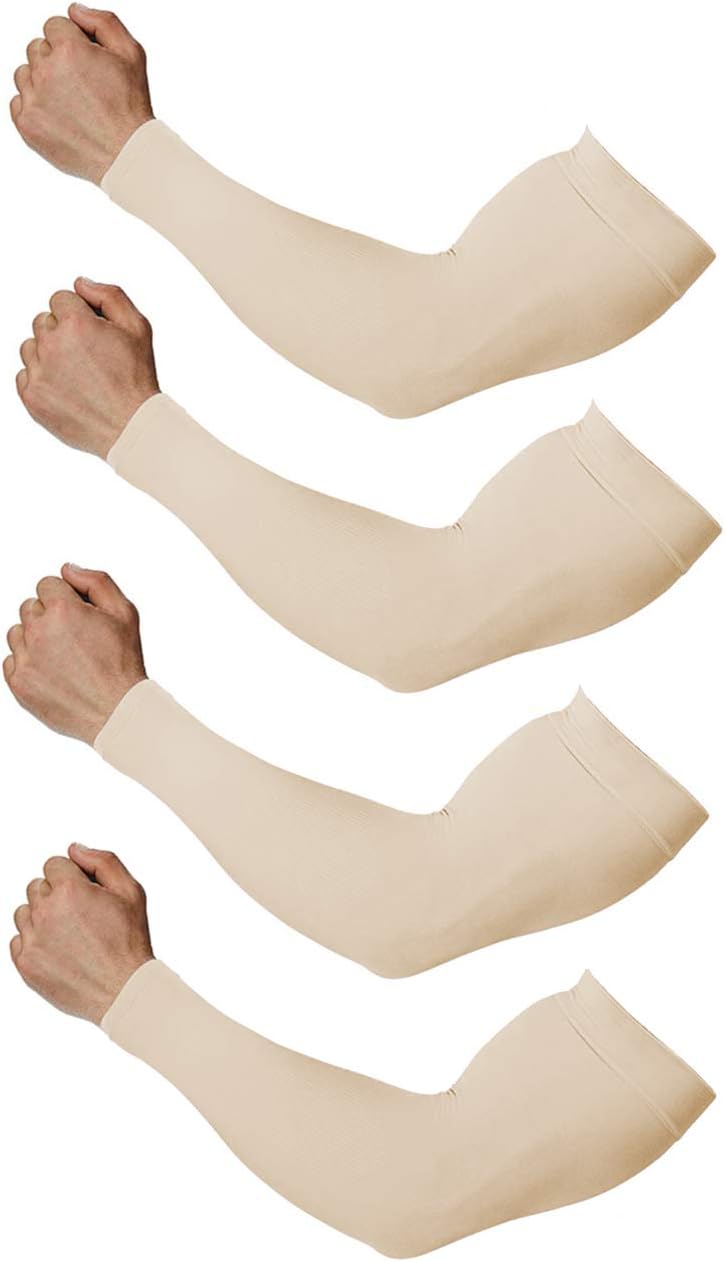 Feeke 4-Pairs Arm Sleeves for Men and Women - Tattoo Cover Up - Cooling Sports Sleeve for Basketball Golf Football - Image 1