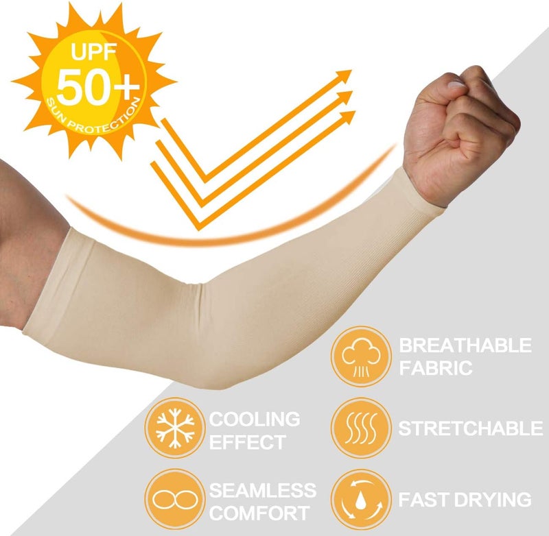 Feeke 4-Pairs Arm Sleeves for Men and Women - Tattoo Cover Up - Cooling Sports Sleeve for Basketball Golf Football - Image 2