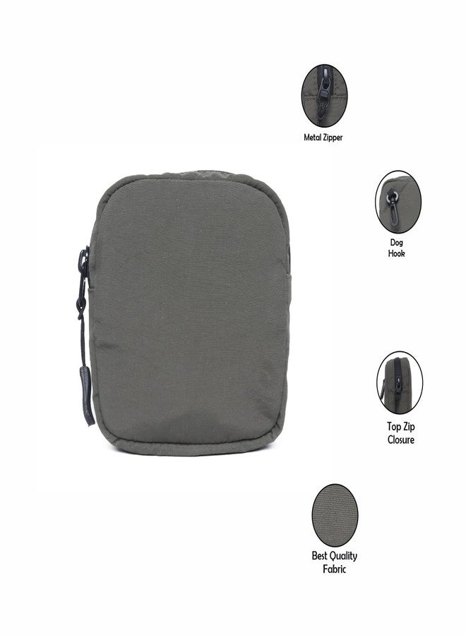 ASTRID Square Coin Pouch with Loop and Zipper Closure (Green) - Image 2