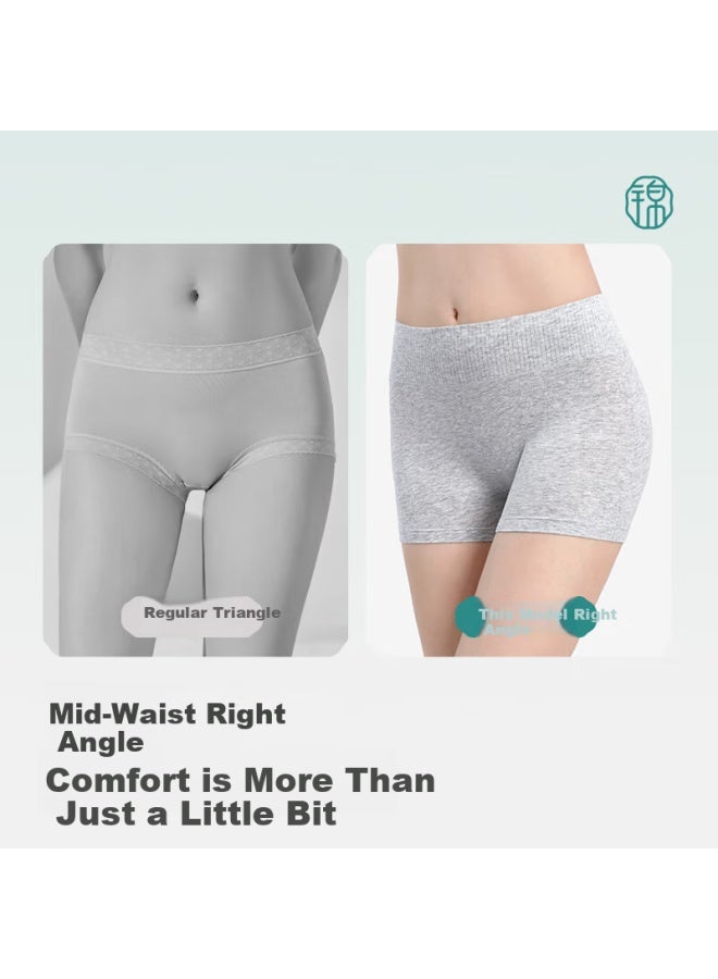 Jindu Women's Cotton Mid-waist Safety Underwear Anti-chafing Leg Pure Cotton Spring And Summer Safety Bottoms Anti-light Running Two-in-one Square Shorts - Image 5