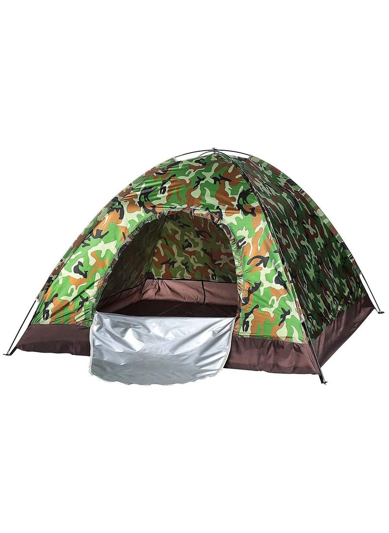 Camping Tent Waterproof windproof ultraviolet-proof outdoor travel camping 3-4 people camouflage multifunction rainning proof tent - Bottom Black/Silver