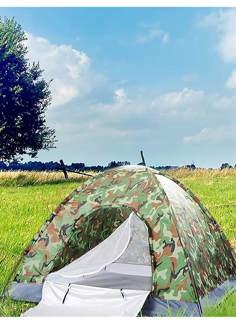 Camping Tent Waterproof windproof ultraviolet-proof outdoor travel camping 3-4 people camouflage multifunction rainning proof tent - Bottom Black/Silver