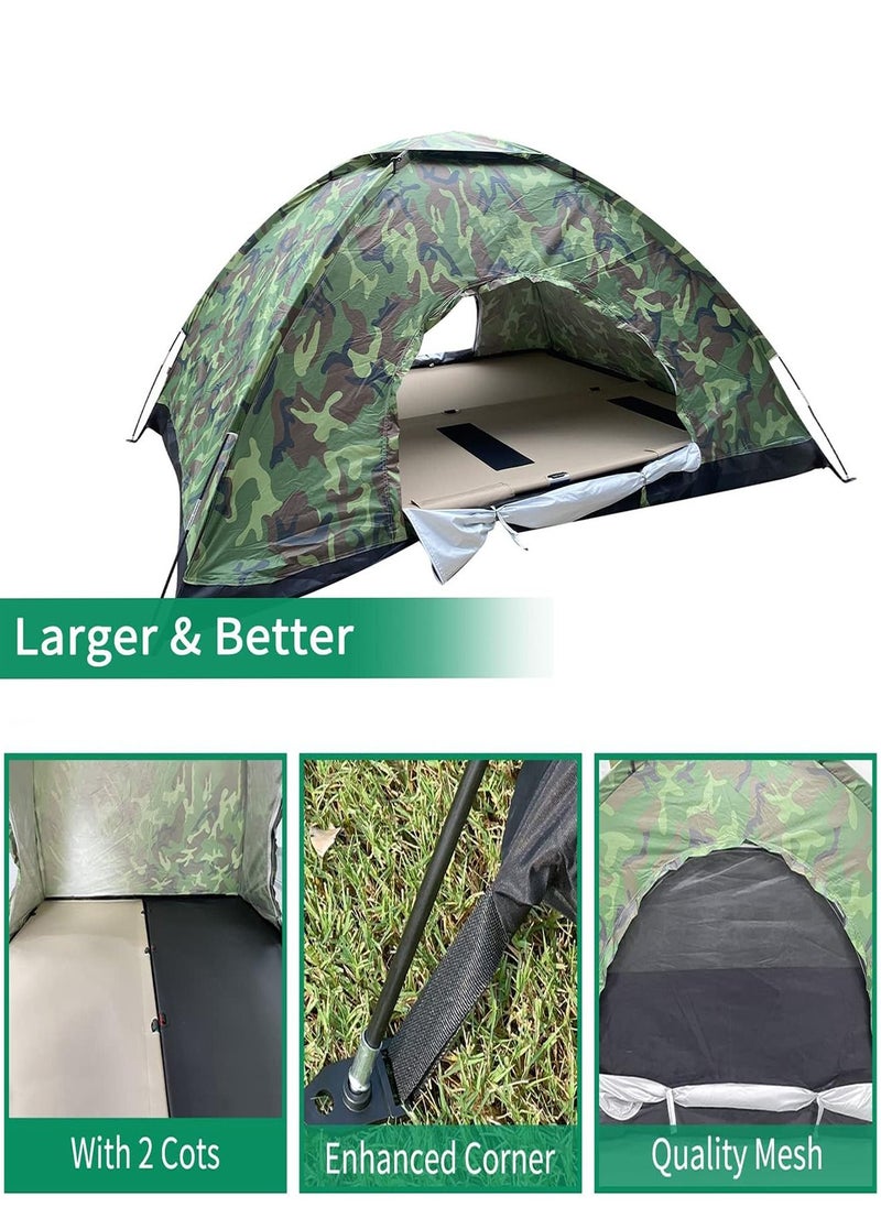 Camping Tent Waterproof windproof ultraviolet-proof outdoor travel camping 3-4 people camouflage multifunction rainning proof tent - Bottom Black/Silver