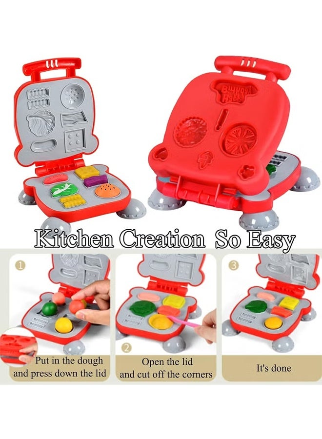 Jamal Burger Barbecue Color Dough Sets, Play Food Modeling Dough Kitchen Creations Toys, Play Kitchen Accessories, Color Dough Set For Kids Ages 4-8, Multiple Colors, Preschool Color Dough Cooking Toy - Image 3