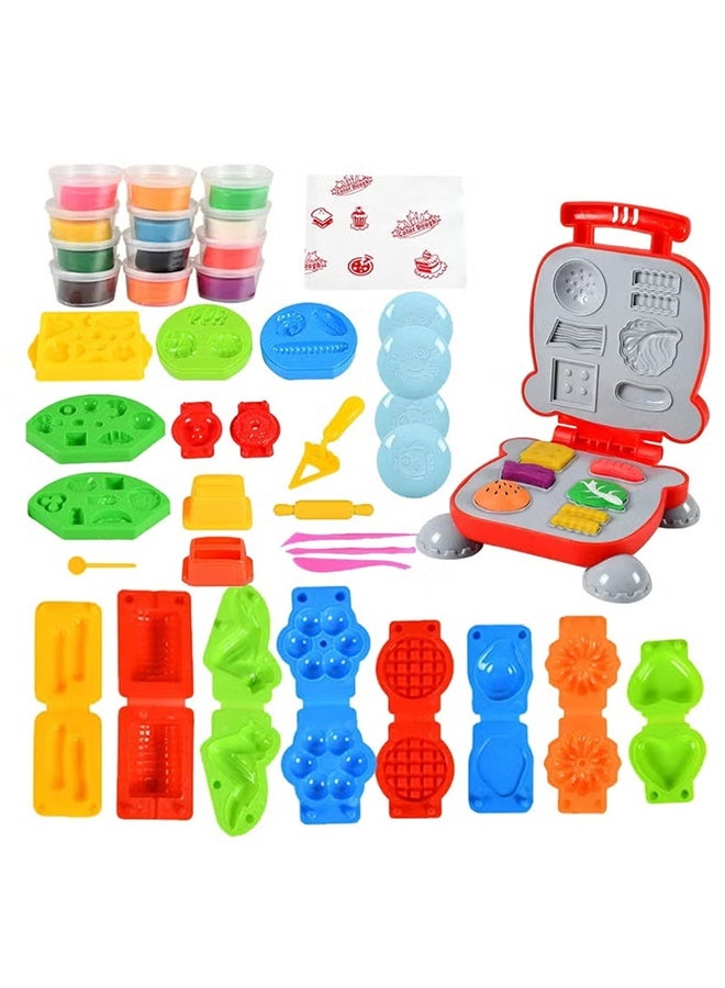 Jamal Burger Barbecue Color Dough Sets, Play Food Modeling Dough Kitchen Creations Toys, Play Kitchen Accessories, Color Dough Set For Kids Ages 4-8, Multiple Colors, Preschool Color Dough Cooking Toy - Image 4