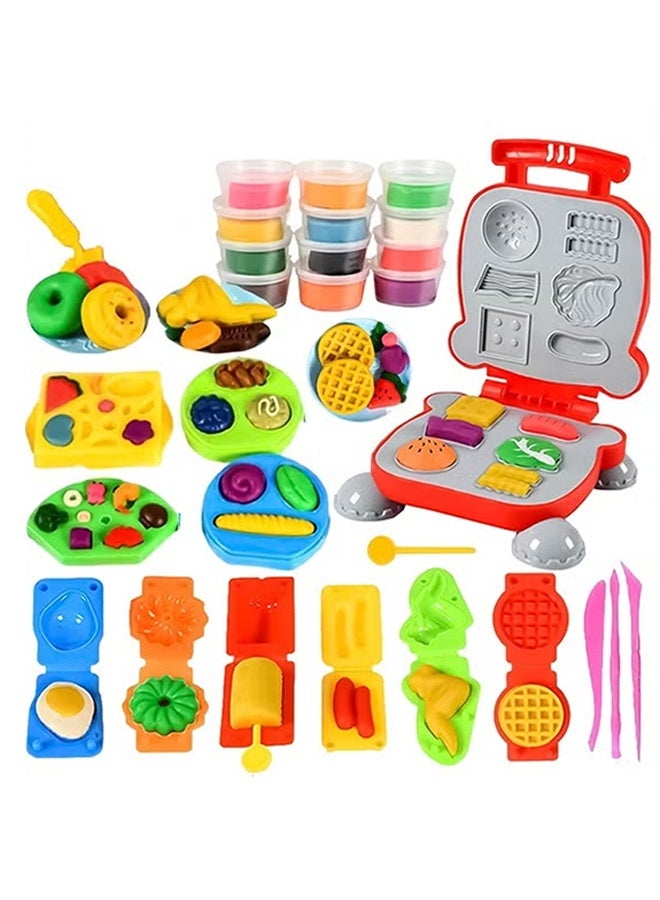 Jamal Burger Barbecue Color Dough Sets, Play Food Modeling Dough Kitchen Creations Toys, Play Kitchen Accessories, Color Dough Set For Kids Ages 4-8, Multiple Colors, Preschool Color Dough Cooking Toy - Image 1
