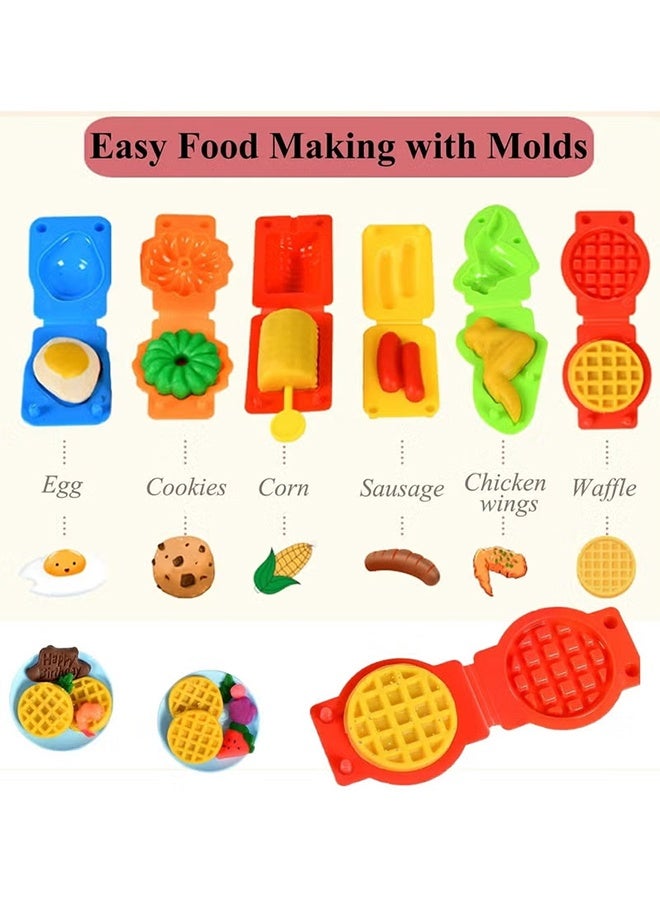 Jamal Burger Barbecue Color Dough Sets, Play Food Modeling Dough Kitchen Creations Toys, Play Kitchen Accessories, Color Dough Set For Kids Ages 4-8, Multiple Colors, Preschool Color Dough Cooking Toy - Image 2