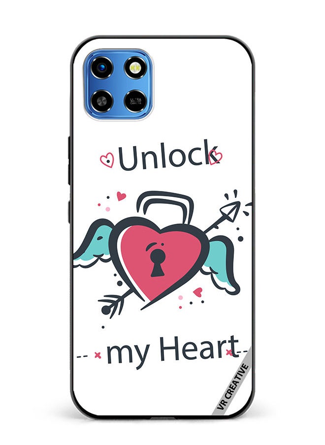 VR CREATIVE Protective Case Cover For Infinix Smart 6 HD Unlock My Heart Design Multicolour  - Image 1