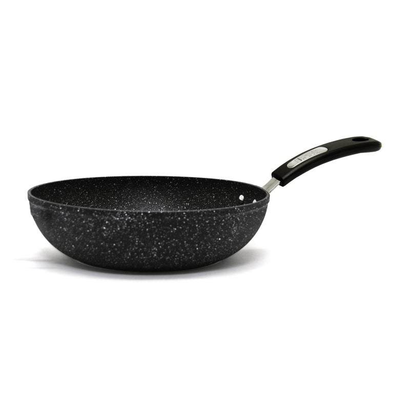 Starfrit The Rock 11 28cm NonStick Stir Fry Pan  Durable Forged Aluminum  Oven Safe  PFOA Free  Easy to Clean  Black