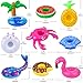 18INDC 9Pcs Doll Swimming Pool Inflatable Float Including Flamingos Donuts Pineapples Shells Crabs Rabbit Inflatable Drink Holder for Pool Party and Kids Toys - Image 4