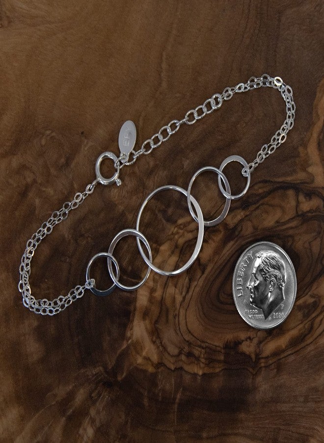 EFYTAL 50 Birthday Gifts, 925 Sterling Silver 5 Ring Bracelet for Women, 5 Circles Jewelry, Gifts for 50 Year Old, 50th Birthday Gifts for Sister - Image 4