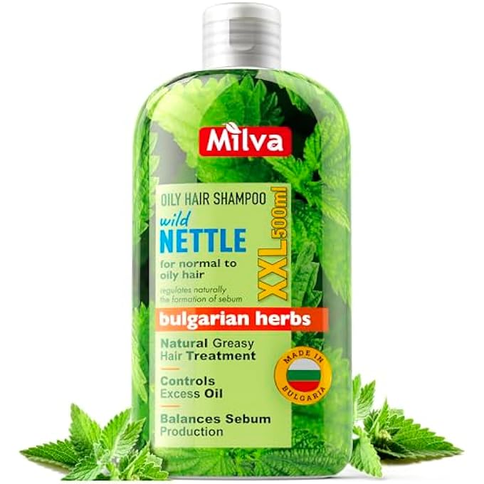Milva NETTLE SHAMPOO FOR OILY HAIR - 500 ML ANTI-GREASE HAIR SHAMPOO AGAINST DANDRUFF & OILY SCALP, DEEP CLEANSING & VOLUME, NATURAL WITH NETTLE EXTRACT, NO SILICONES & PARABENS - Image 2