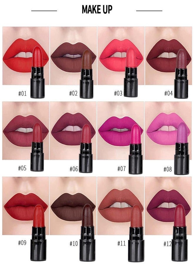 Aasakt 12 pcs Matte Lipstick Set Mini Crayon Matte Lipstick Set for Women Long Lasting Waterproof Lipsticks (Set of 12 Color) - Image 4