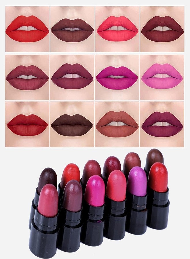 Aasakt 12 pcs Matte Lipstick Set Mini Crayon Matte Lipstick Set for Women Long Lasting Waterproof Lipsticks (Set of 12 Color) - Image 3