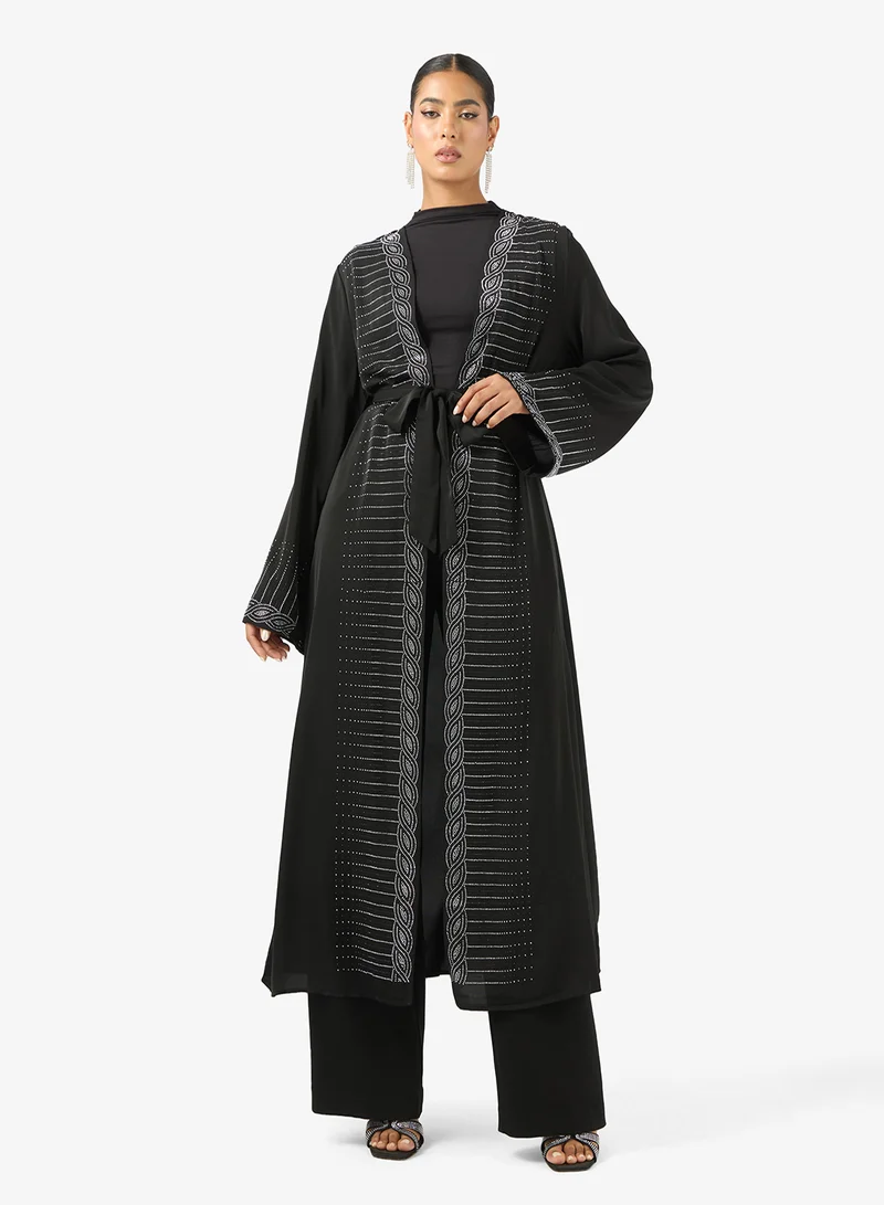 Abaya With Shimmer Hem