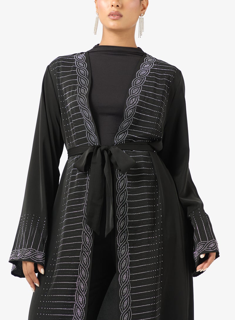 Khizana Abaya With Shimmer Hem - Image 3