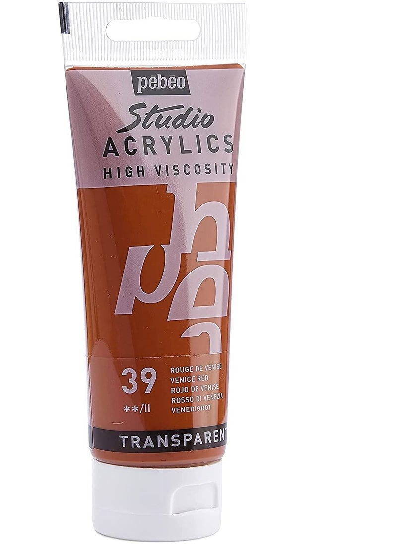 Pebeo Studio Acrylics Fine Acrylic 100 ML Venice Red
