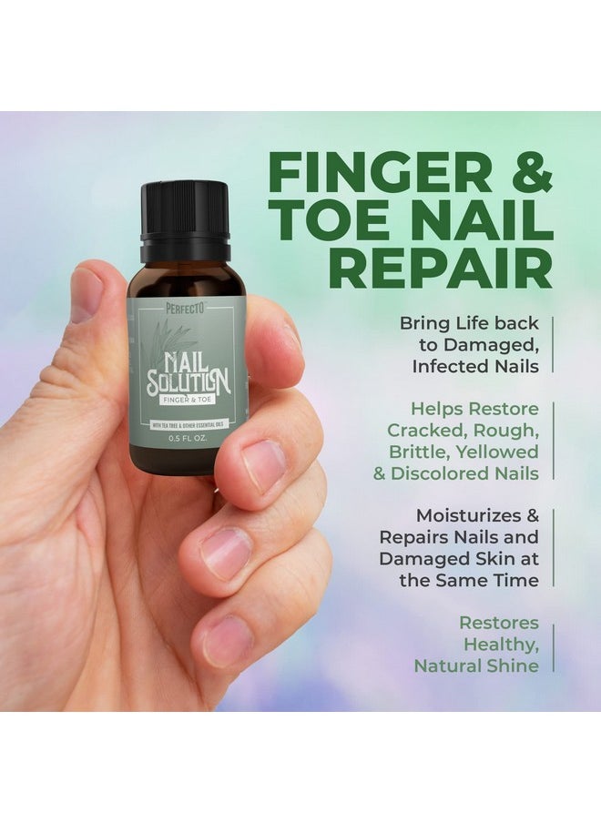 Perfecto - Toenail Treatment With Tea Tree Oil Fingernail And Toe Nail Treatment Extra Strength Nail Repair Foot Nail Treatment Renews Foot Yellow & Cracked Nails - Image 1