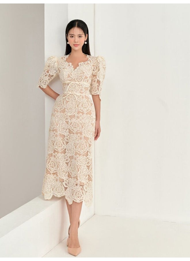 Madam Uniq Floral Lace Midi Dress  - Image 3