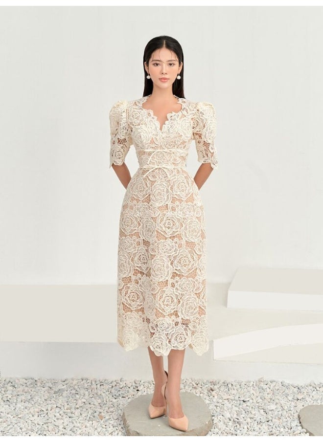 Madam Uniq Floral Lace Midi Dress  - Image 1
