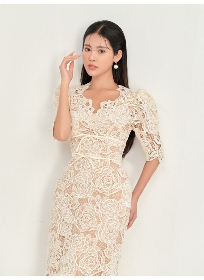 Madam Uniq Floral Lace Midi Dress  - Image 4