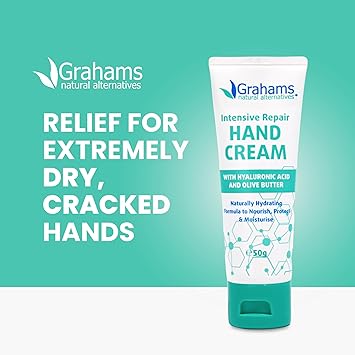 Grahams Natural كريم جراهامز الطبيعي المكثف لإصلاح اليدين 50 جرام مع فيتامين E كريم يدين مكثف لليدين الجافتين جداً للبشرة المعرضة للإكزيما تخفيف الحكة وإصلاح أطراف الأصابع المتشققة - Image 2
