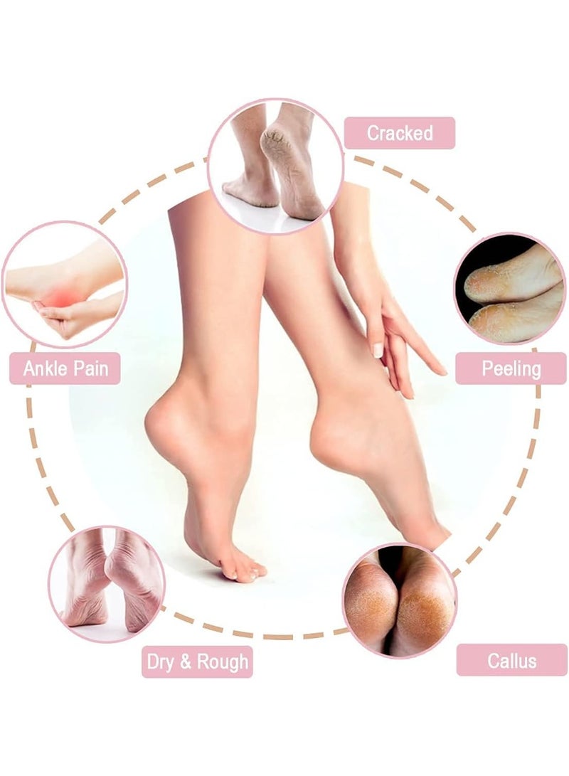 Moisturizing Heel Gel Socks, Heal Dry Cracked Dead Skin Foot Care Softener Pedicure Spa Sock Set, 4Pairs Soft Silicone Lotion Ankle Sleeves to Repair Eczema Callus Rough Pain Relief Treatment - Image 2