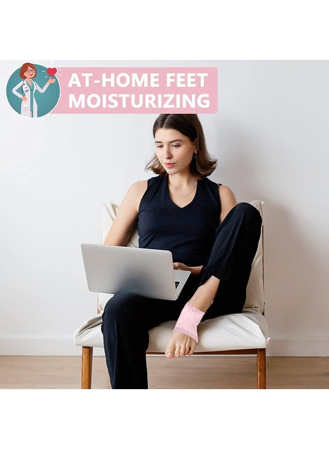 Moisturizing Heel Gel Socks, Heal Dry Cracked Dead Skin Foot Care Softener Pedicure Spa Sock Set, 4Pairs Soft Silicone Lotion Ankle Sleeves to Repair Eczema Callus Rough Pain Relief Treatment - Image 4