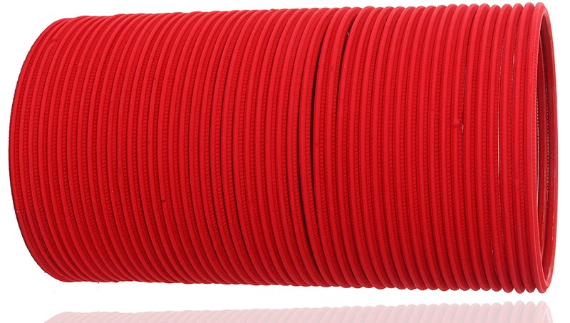 NMII Non-Precious Metal Base Metal with Cutting Shaped Matte Finished Bangle Set For Women and Girls, (Red_2.6 Inches), Pack Of 48 Bangle Set - Image 3