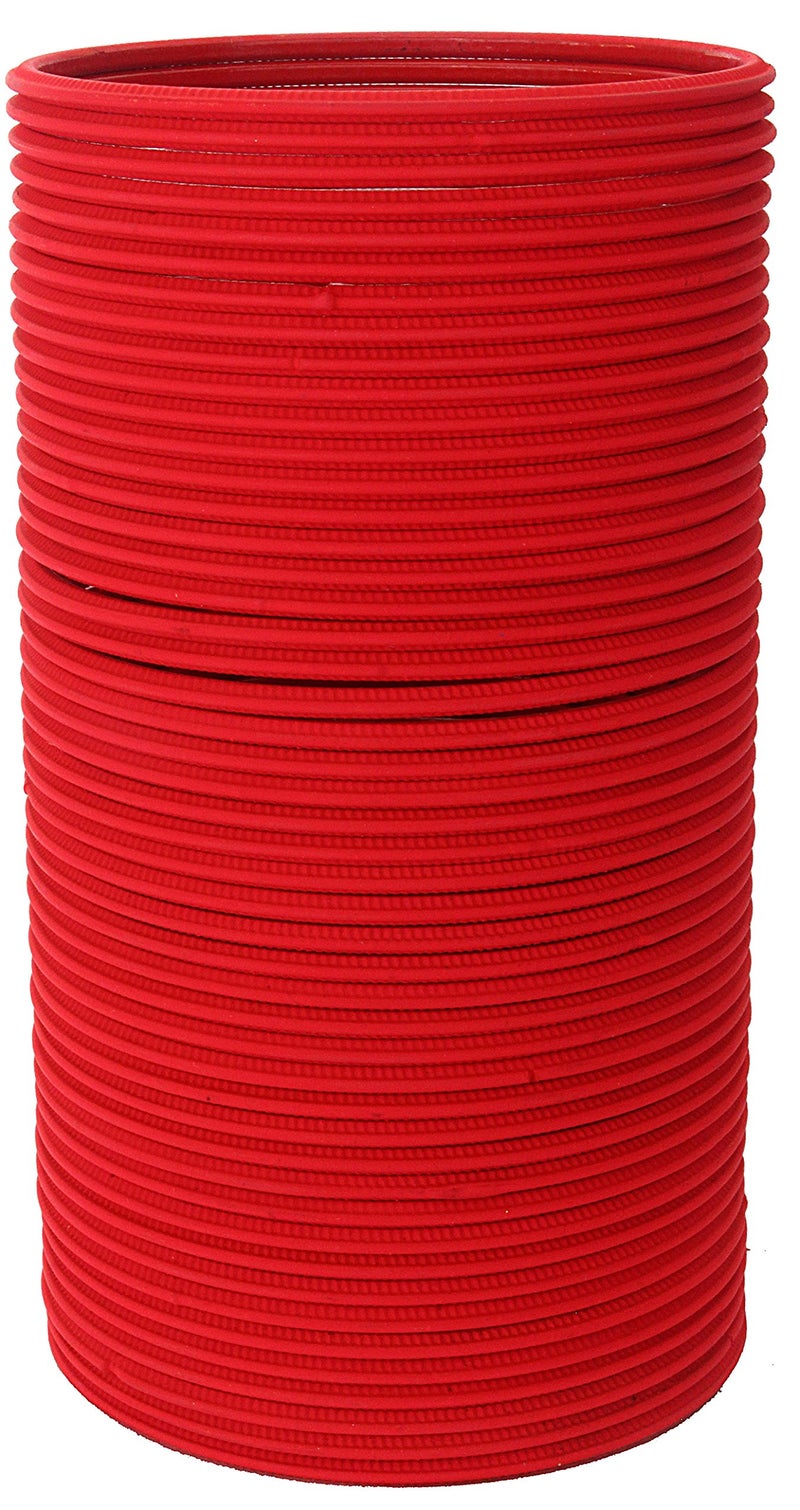 NMII Non-Precious Metal Base Metal with Cutting Shaped Matte Finished Bangle Set For Women and Girls, (Red_2.6 Inches), Pack Of 48 Bangle Set - Image 2