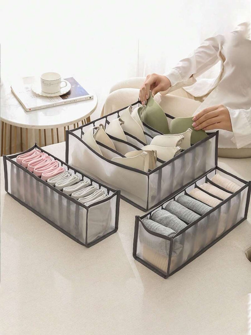3-Piece Drawer Storage Organizer Box for Underwear, Socks, Clothes, Jeans, Skirts - Home Storage  Solution