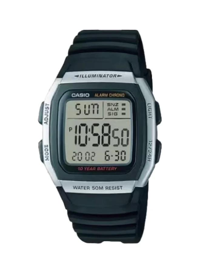 CASIO Men's Digital Display Watch With Black Resin Strap - W-96H-1A