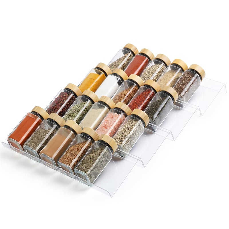 Mugath Spice Drawer Organizer 4 Tier Clear Acrylic Expandable in Drawer Kitchen Drawer Spice Tray for CabinetCountertop - Image 2