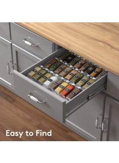 MUGATH Mugath Spice Drawer Organizer 4 Tier Clear Acrylic Expandable in Drawer Kitchen Drawer Spice Tray for CabinetCountertop  - Image 3