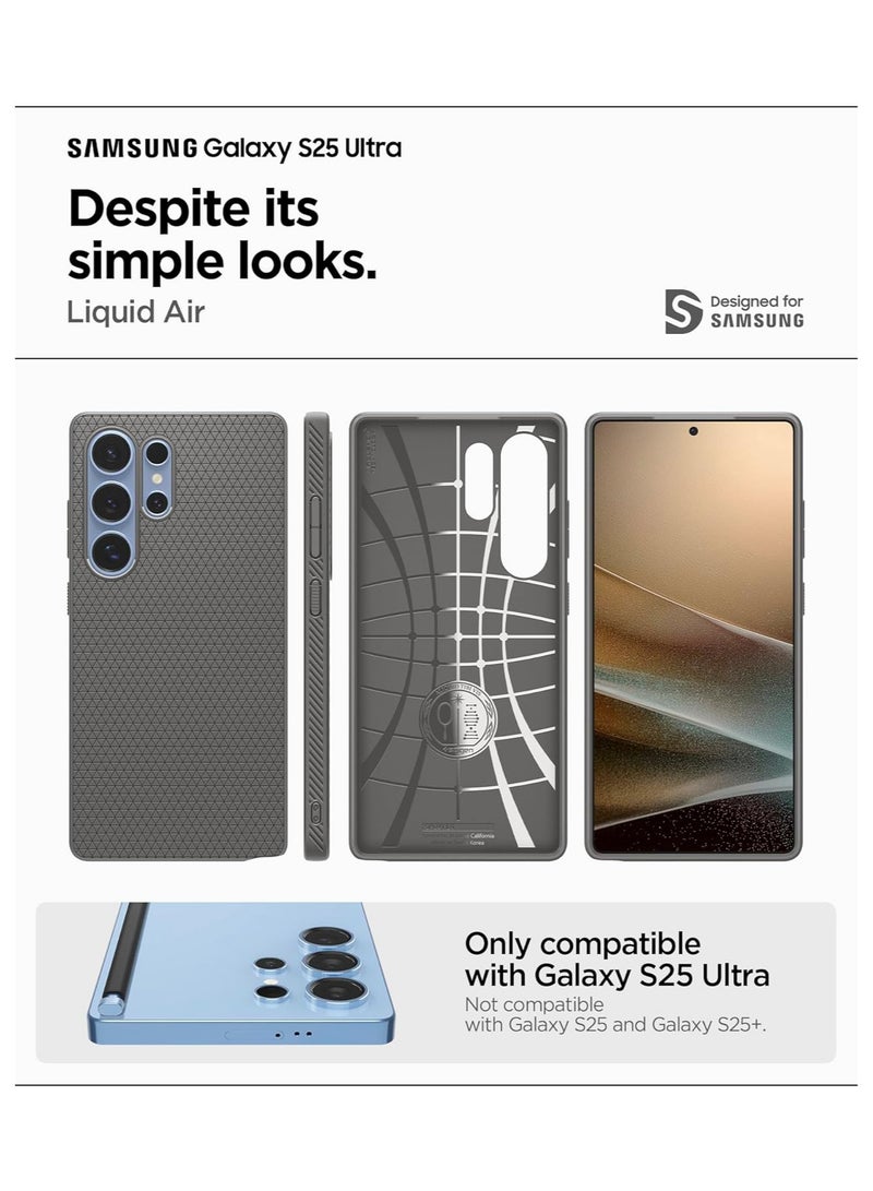 Spigen Liquid Air Case Compatible with Samsung Galaxy S25 Ultra - Grey