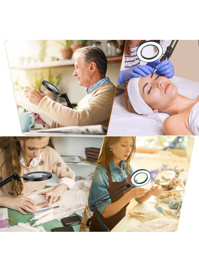 NIBEMINENT USB Clip-On Adjustable Magnifying LED Table Lamp Multicolour - Image 5