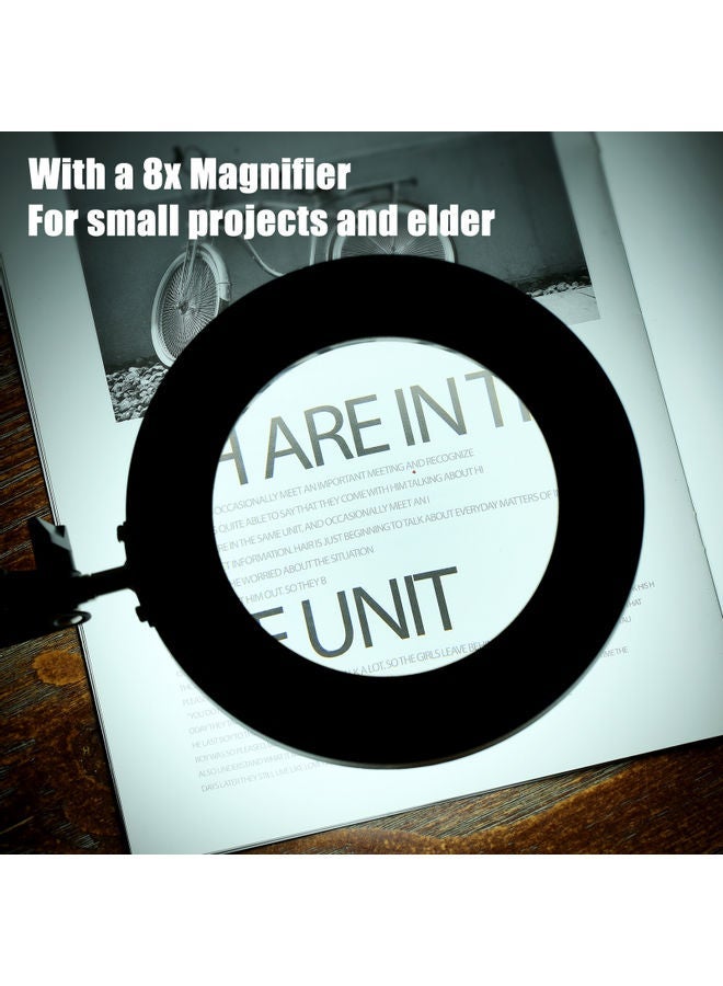 NIBEMINENT USB Clip-On Adjustable Magnifying LED Table Lamp Multicolour - Image 4