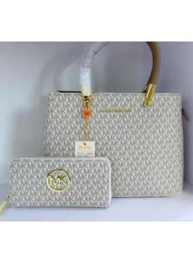 Mk handbag and matching wallet_(White)
