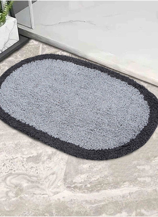 Status Contract Microfiber Soft and Super Absorbent Door Mat/Bath Mat- Grey, 38 X 58 Cm  - Image 1