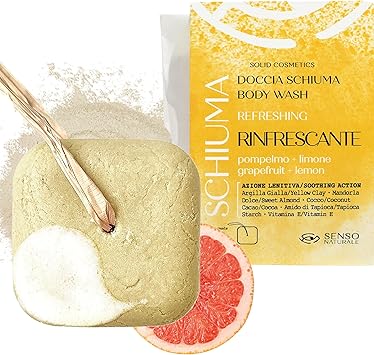 SENSONATURALE Senso Naturale Phyto Foam Refreshing Clay Solid Shower Gel Stimulating Energizing and Removes Stress For All Skin Types Equivalent to 3 Bottles of Traditional Shower Foam - Image 1