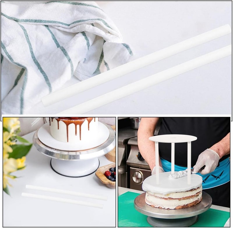 Gadpiparty 50pcs White Plastic Cake Support Rods for Tiered Cakes Stable and Easy Installation Dowels Sticks for Restaurants and Homes Reusable Sturdy Pp Material - Image 2