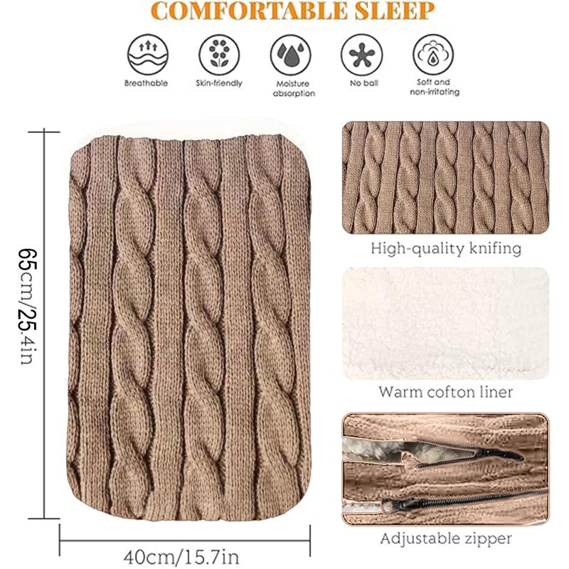 BabyMoon Organic Knitted Woollen Fleece Swaddle Wrap | Baby Sleeping Bag | Brown - Image 4