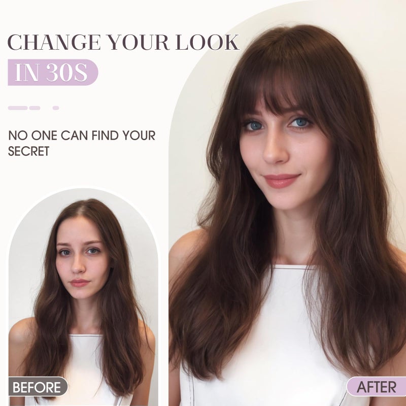Hairro توبير شعر بشري هيررو مع غرة، تغطية 3D 360° بقاعدة 2.8"x5.1"، مشابك في قطع شعر حقيقية 100% للنساء، لتغطية الشعر الرمادي الرقيق من الأعلى، بلاتينيوم بلوند 10 إنش - Image 2