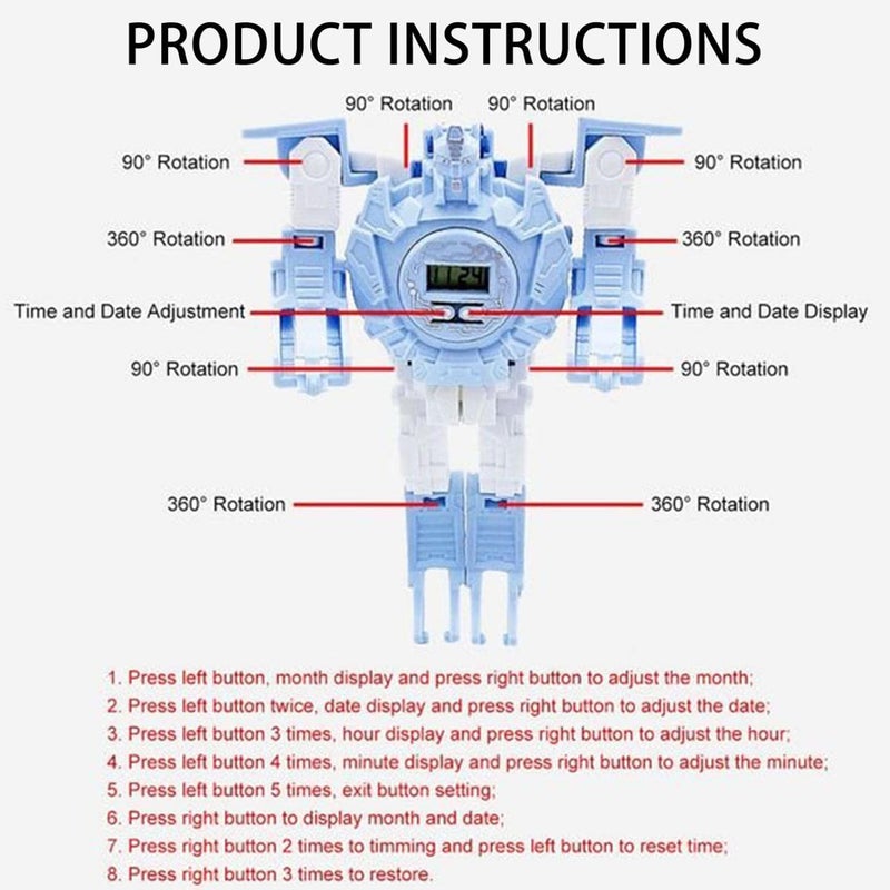 klarako Transformers Gaming Robot WatchWearable Deformable Robot Watch Toy, Deformable Gaming Robot Watch Toy, Christmas Interesting Learning Toy for Kids - Image 4