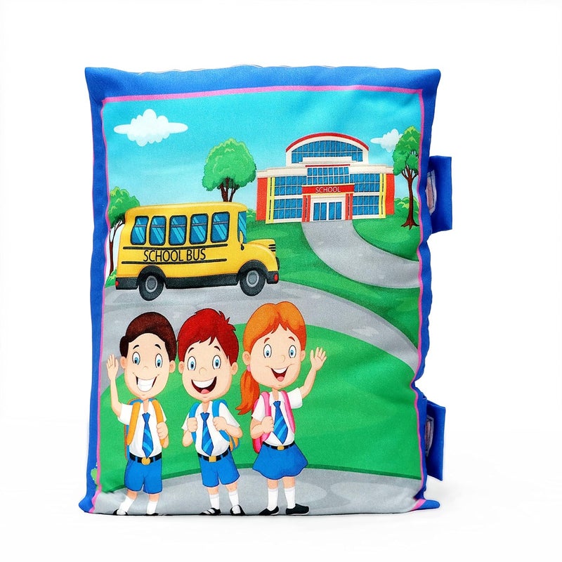Heel International Kids Printed Silky Soft Pillow I Kids Printed Cartoon Character Pillow I Colour Blue  - Image 1