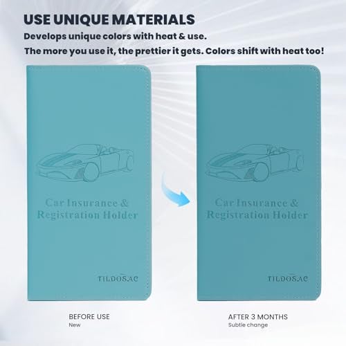 TILDOSAC Car Registration & Insurance Card Holder Leather Auto Glove Box Organizer Document Wallet with Magnetic Shut - Image 3