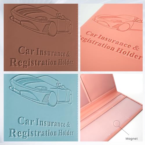 TILDOSAC Car Registration & Insurance Card Holder Leather Auto Glove Box Organizer Document Wallet with Magnetic Shut - Image 4