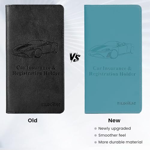 TILDOSAC Car Registration & Insurance Card Holder Leather Auto Glove Box Organizer Document Wallet with Magnetic Shut - Image 2